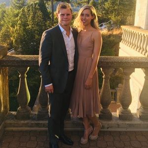 Wilfred Ballerina Pink Pleated Midi Dress